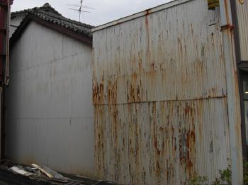 錆が見られたトタン外壁。